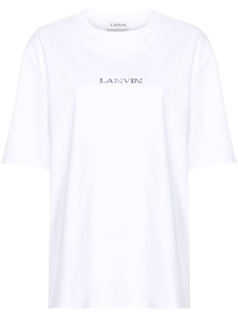 Lanvin logo-embroidered cotton T-shirt - White von Lanvin