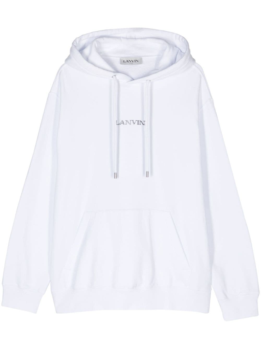 Lanvin logo-embroidered cotton hoodie - White von Lanvin