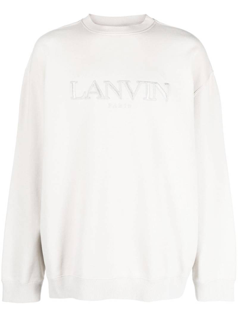 Lanvin logo-embroidered cotton sweatshirt - Grey von Lanvin
