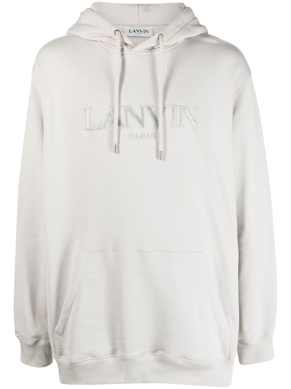 Lanvin logo-embroidered fleece hoodie - Grey von Lanvin
