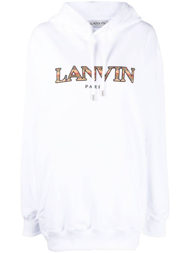 Lanvin logo-embroidered hoodie - White von Lanvin