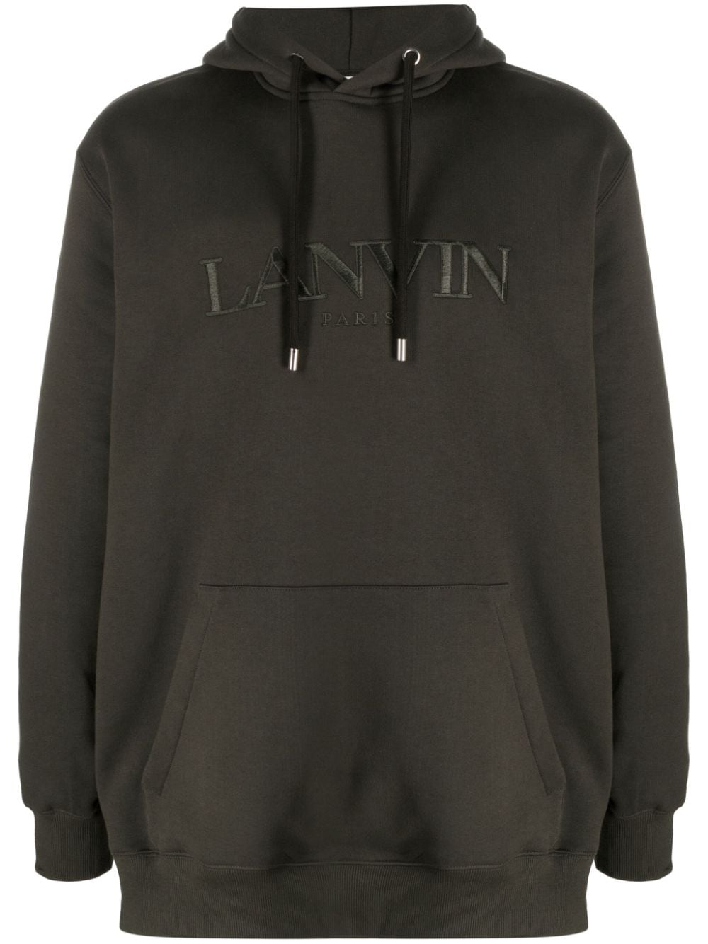 Lanvin logo-embroidered cotton hoodie - Green von Lanvin