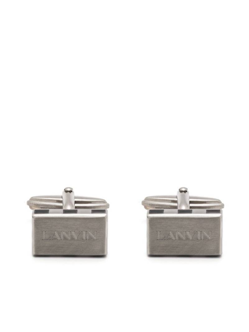 Lanvin logo-engraved polished cufflinks - Silver von Lanvin