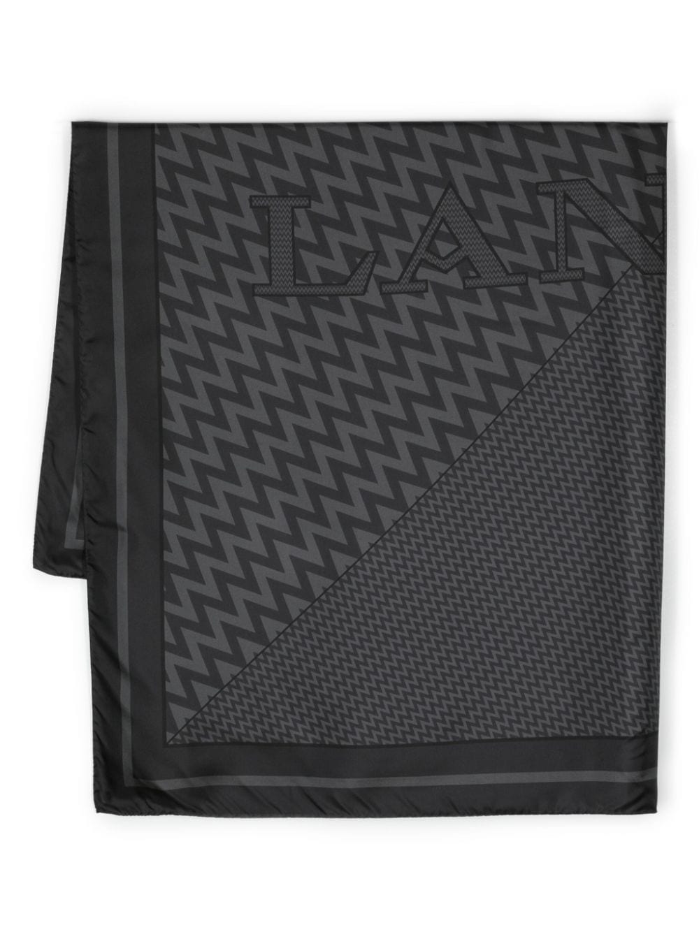 Lanvin logo-jacquard chevron silk scarf - Black von Lanvin