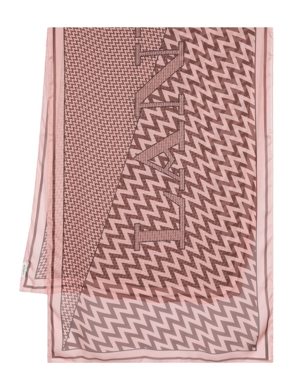 Lanvin logo-jacquard chevron silk scarf - Pink von Lanvin