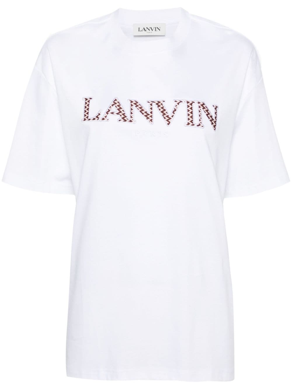 Lanvin logo-patches cotton T-shirt - White von Lanvin