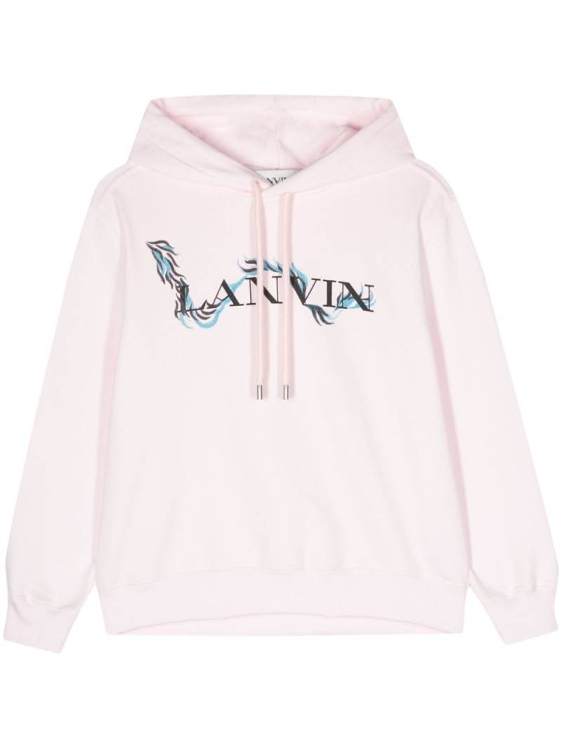Lanvin logo-print cotton hoodie - Pink von Lanvin