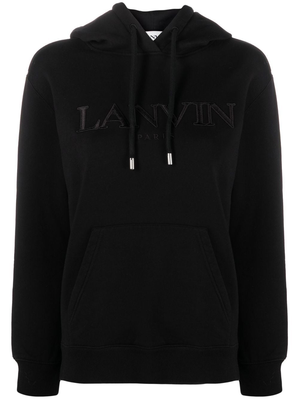 Lanvin logo-print drawstring hoodie - Black von Lanvin