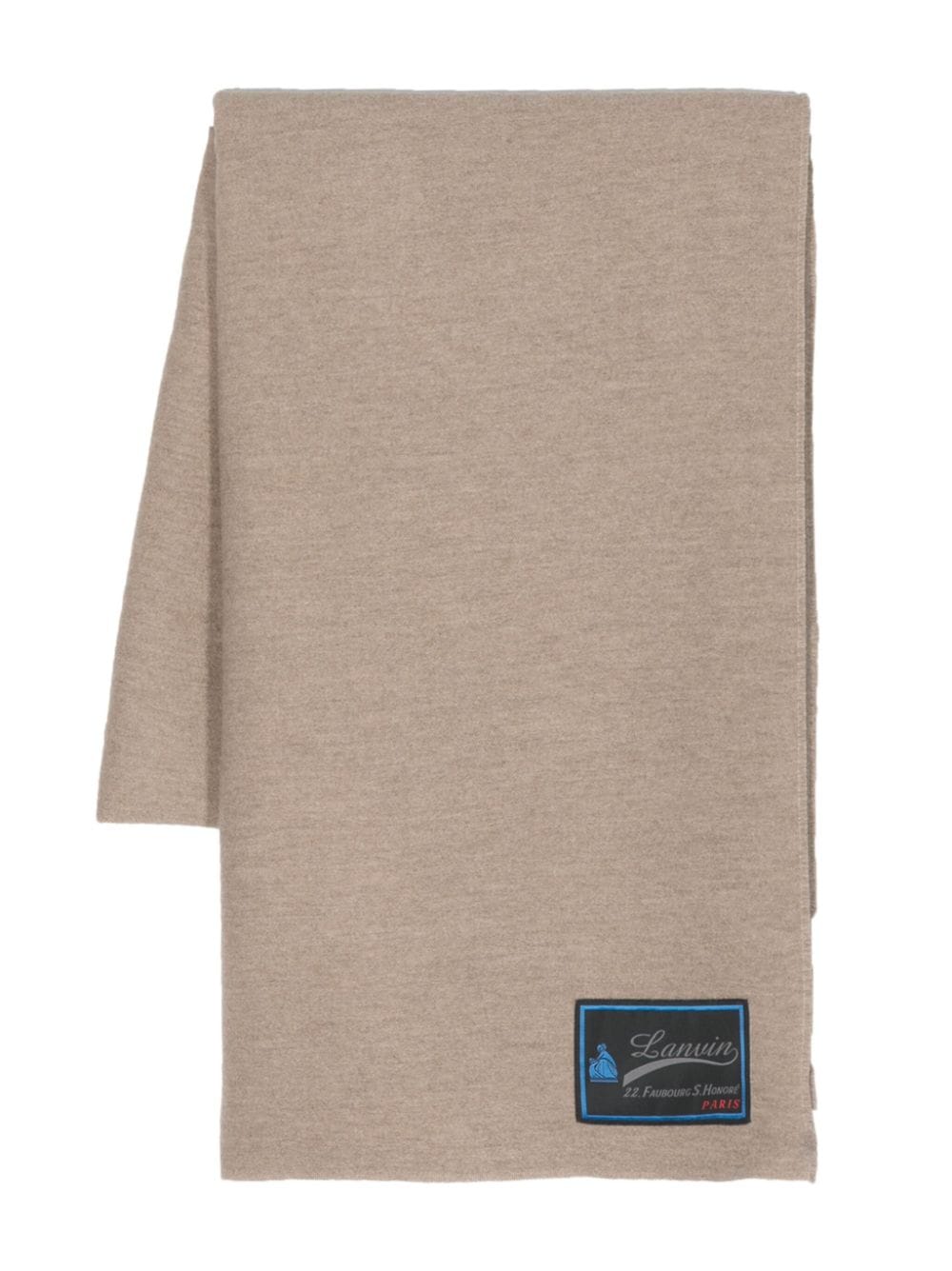 Lanvin logo-tag cashmere scarf - Brown von Lanvin