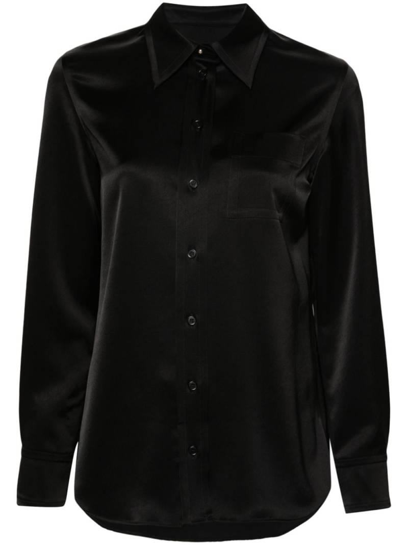 Lanvin long sleeve satin shirt - Black von Lanvin