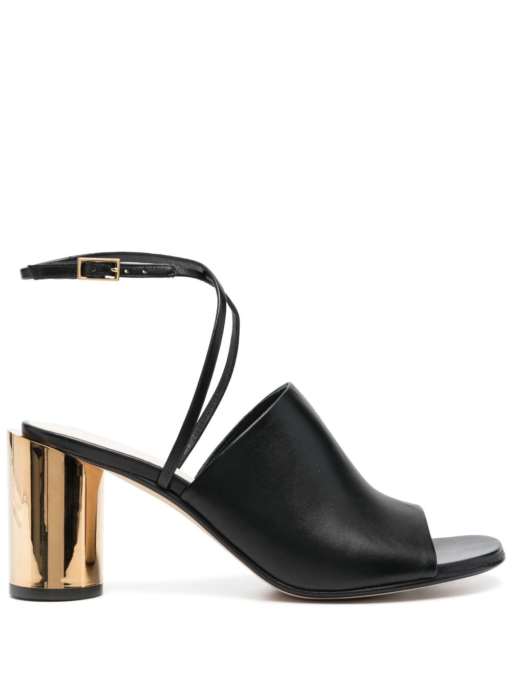 Lanvin metallic-heel 75mm leather sandals - Black von Lanvin