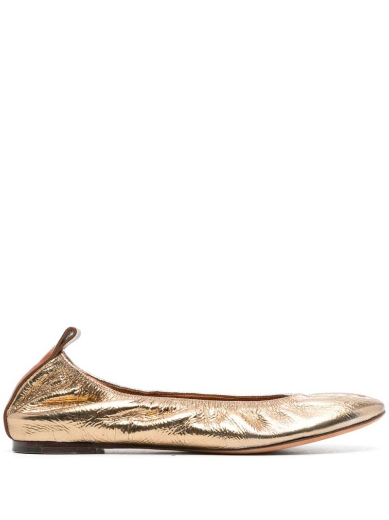 Lanvin metallic leather ballerina shoes - Silver von Lanvin