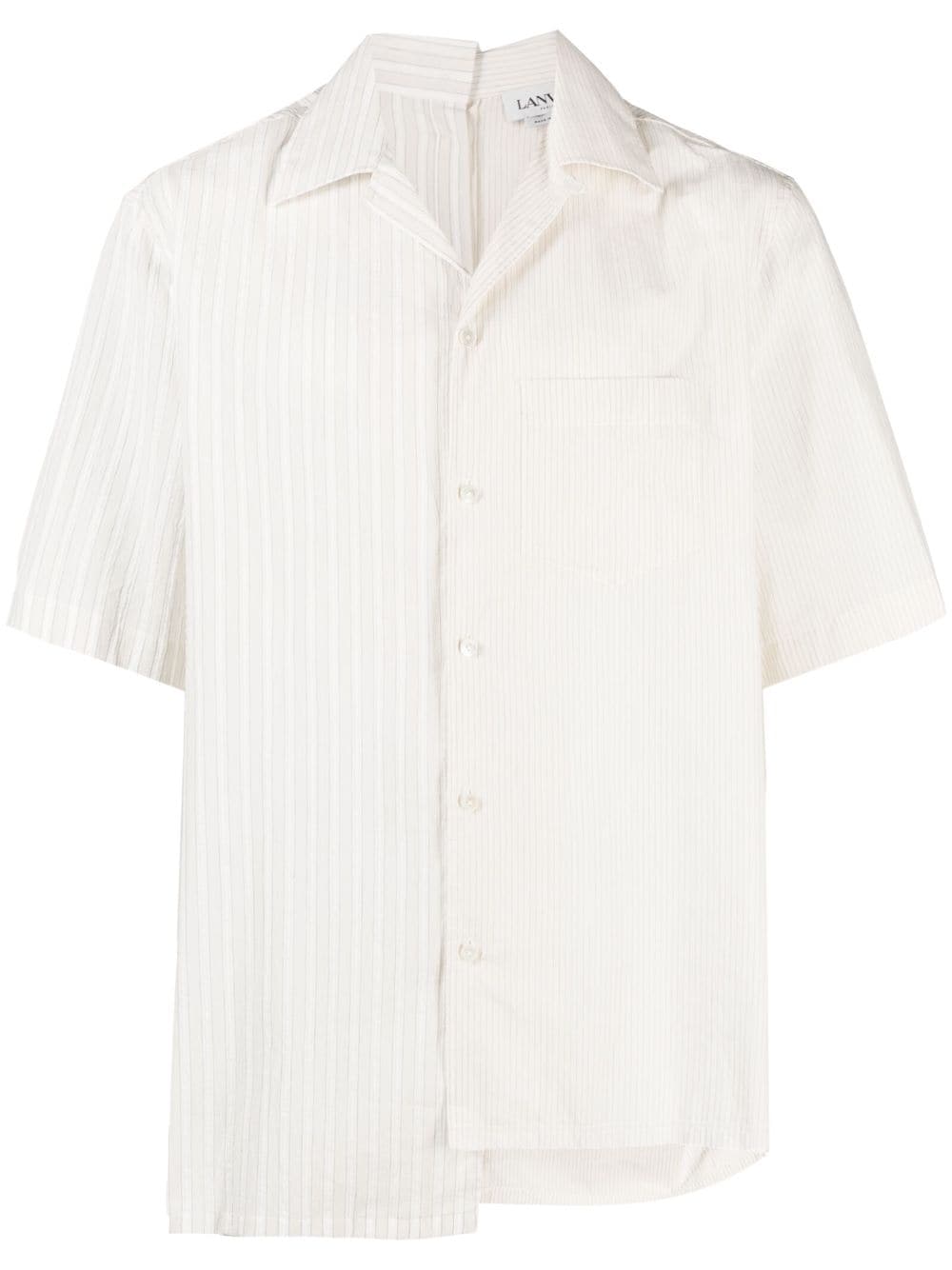 Lanvin mix-stripe asymmetric cotton shirt - White von Lanvin