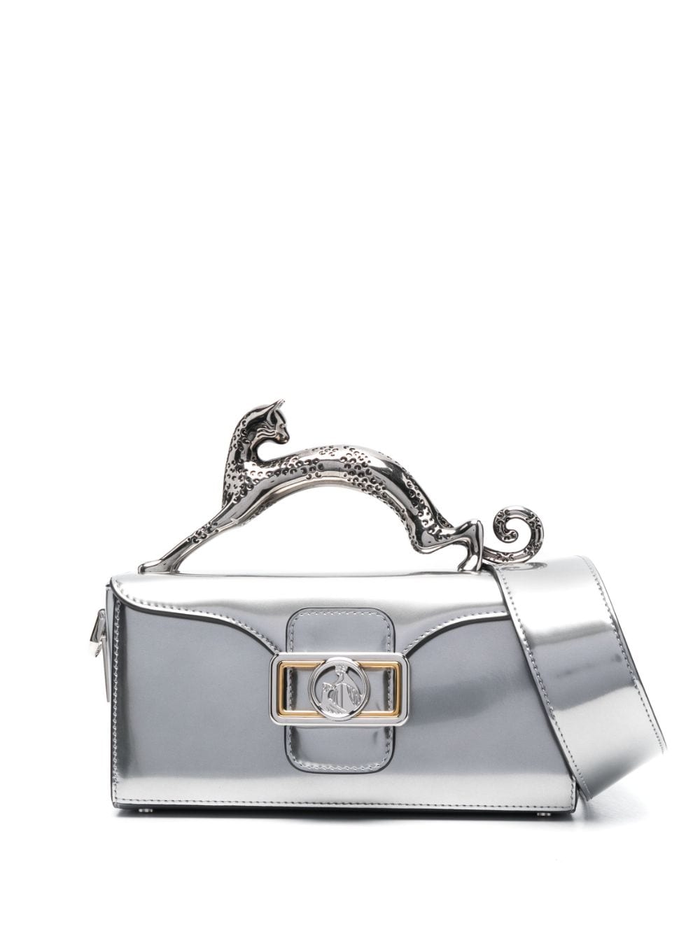 Lanvin nano Pencil Cat leather tote bag - Silver von Lanvin