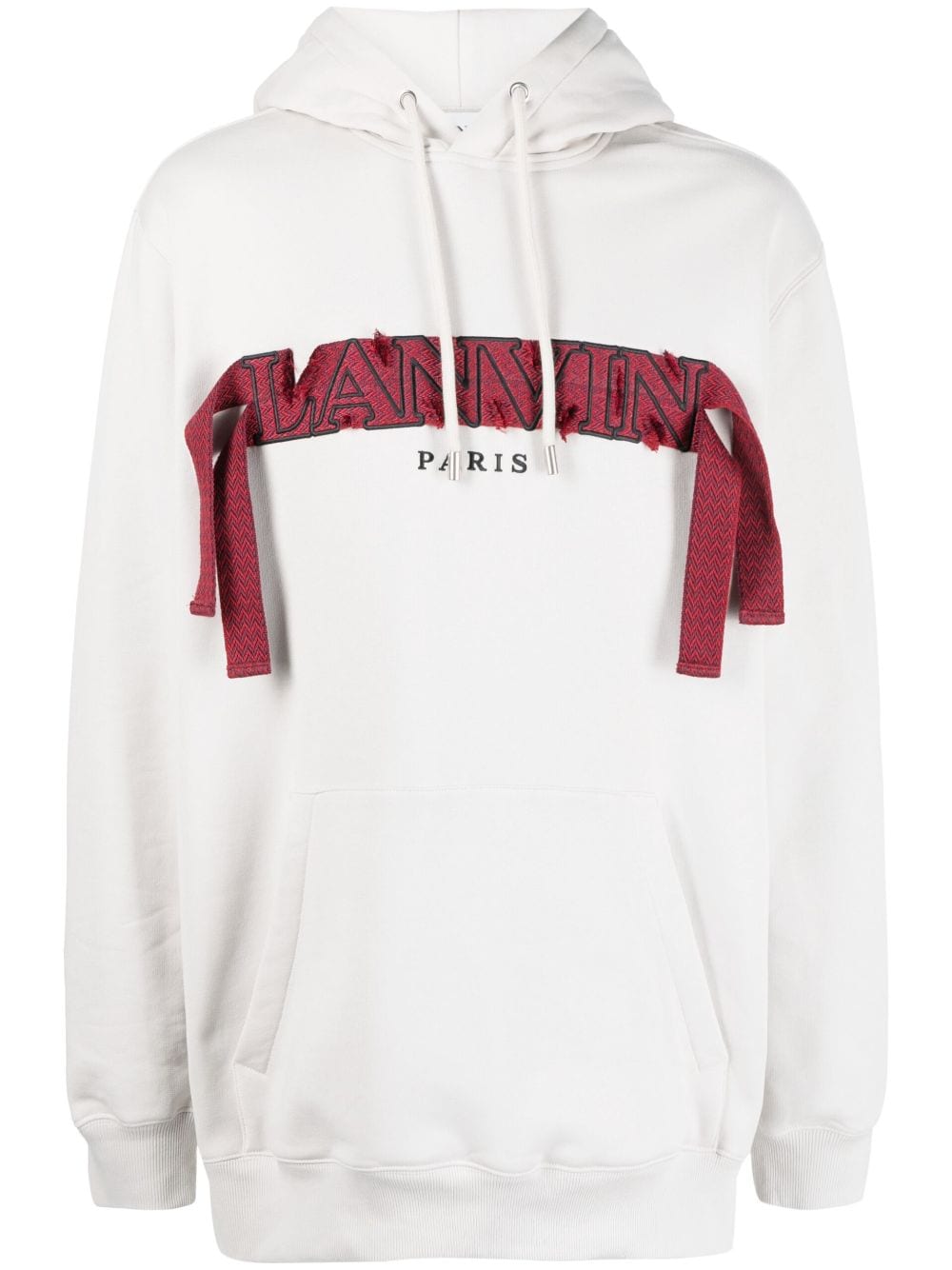 Lanvin oversized logo-appliqué hoodie - Grey von Lanvin