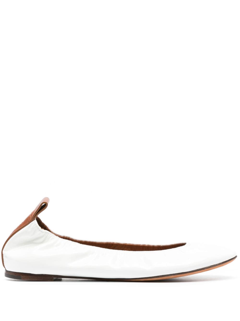 Lanvin patent leather ballerina shoes - White von Lanvin