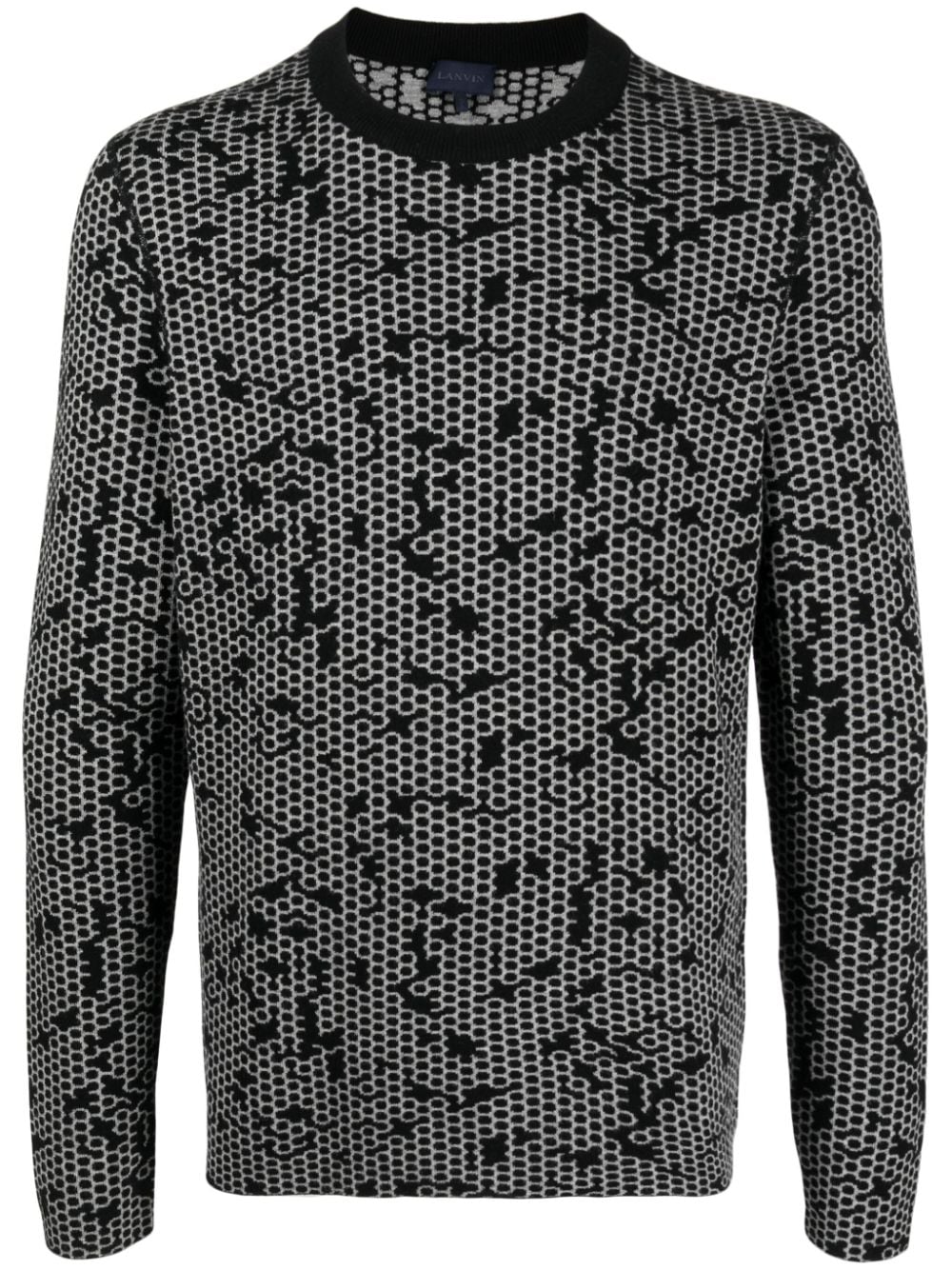 Lanvin patterned intarsia-knit wool jumper - Black von Lanvin