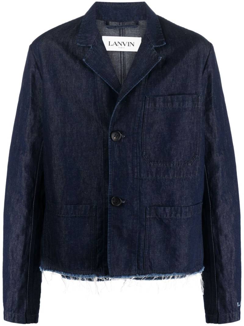 Lanvin raw-cut hem denim blazer - Blue von Lanvin