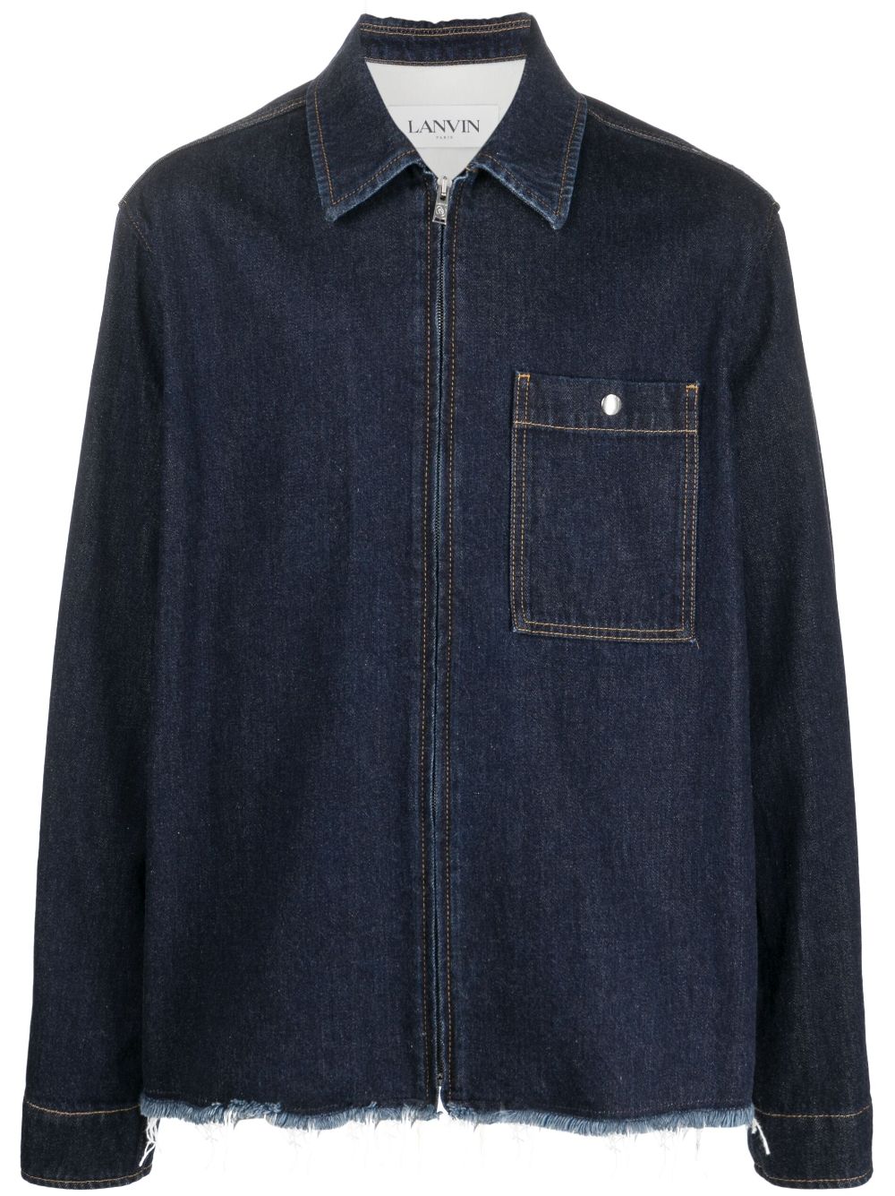 Lanvin raw-cut zip-up denim jacket - Blue von Lanvin