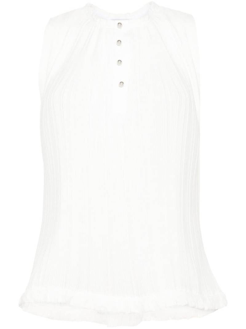 Lanvin sleeveless plissé top - White von Lanvin