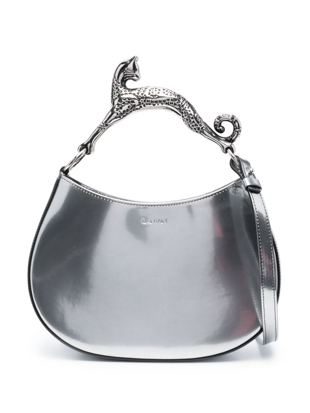 Lanvin small Cat metallic tote bag - Silver von Lanvin