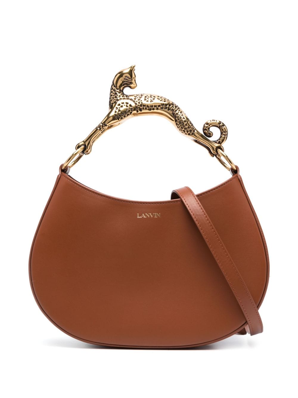 Lanvin small Hobo Cat leather crossbody bag - Brown von Lanvin