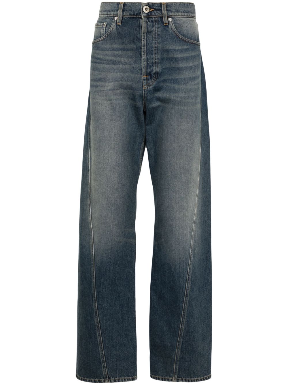 Lanvin straight-leg twist-detailed cotton jeans - Blue von Lanvin