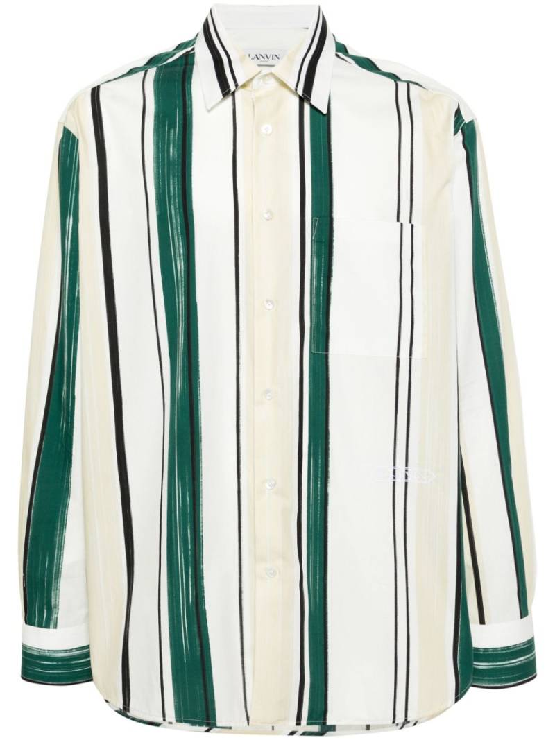 Lanvin striped drop-shoulder cotton shirt - White von Lanvin