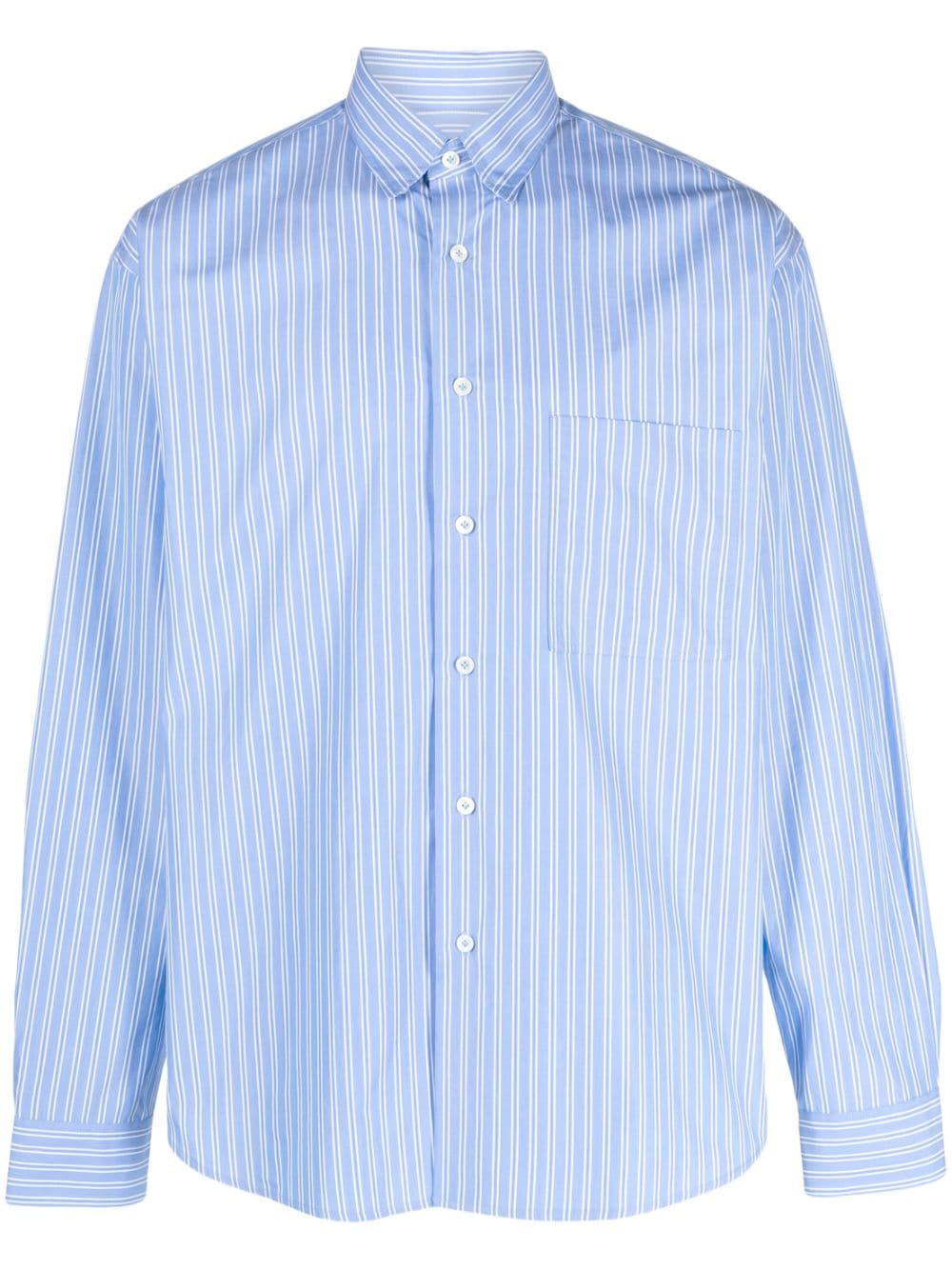 Lanvin striped long-sleeve shirt - Blue von Lanvin