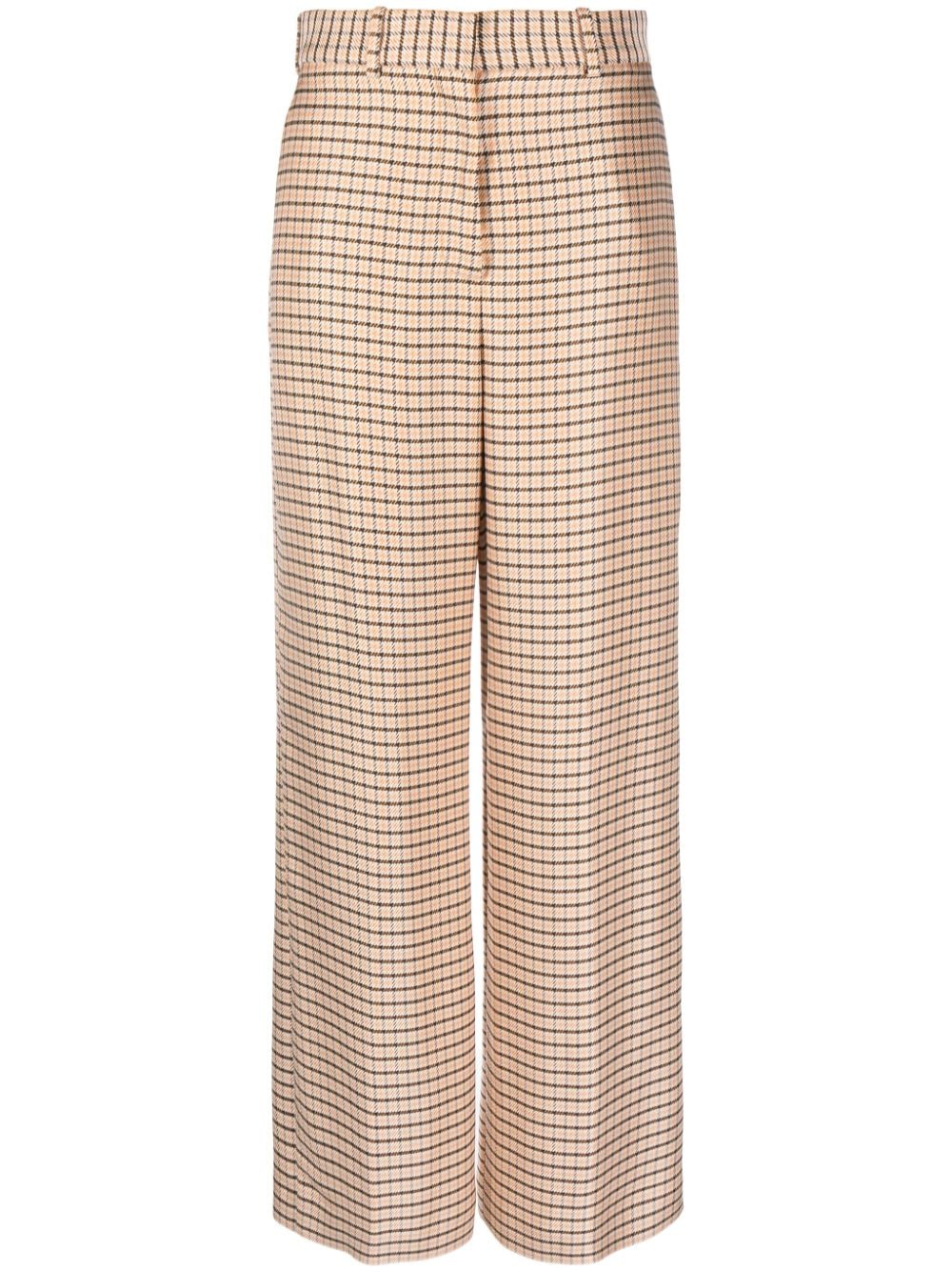 Lanvin wide-leg check trousers - Orange von Lanvin