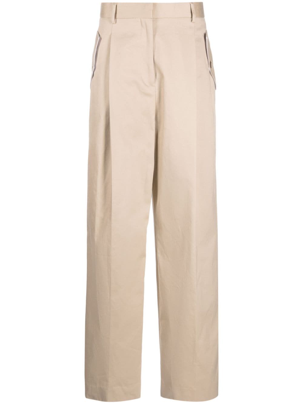 Lanvin wide-leg gabardine trousers - Neutrals von Lanvin