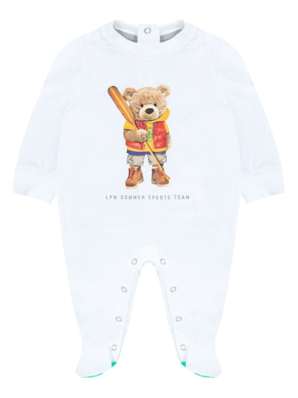 Lapin House bear-print stretch-cotton body - White von Lapin House