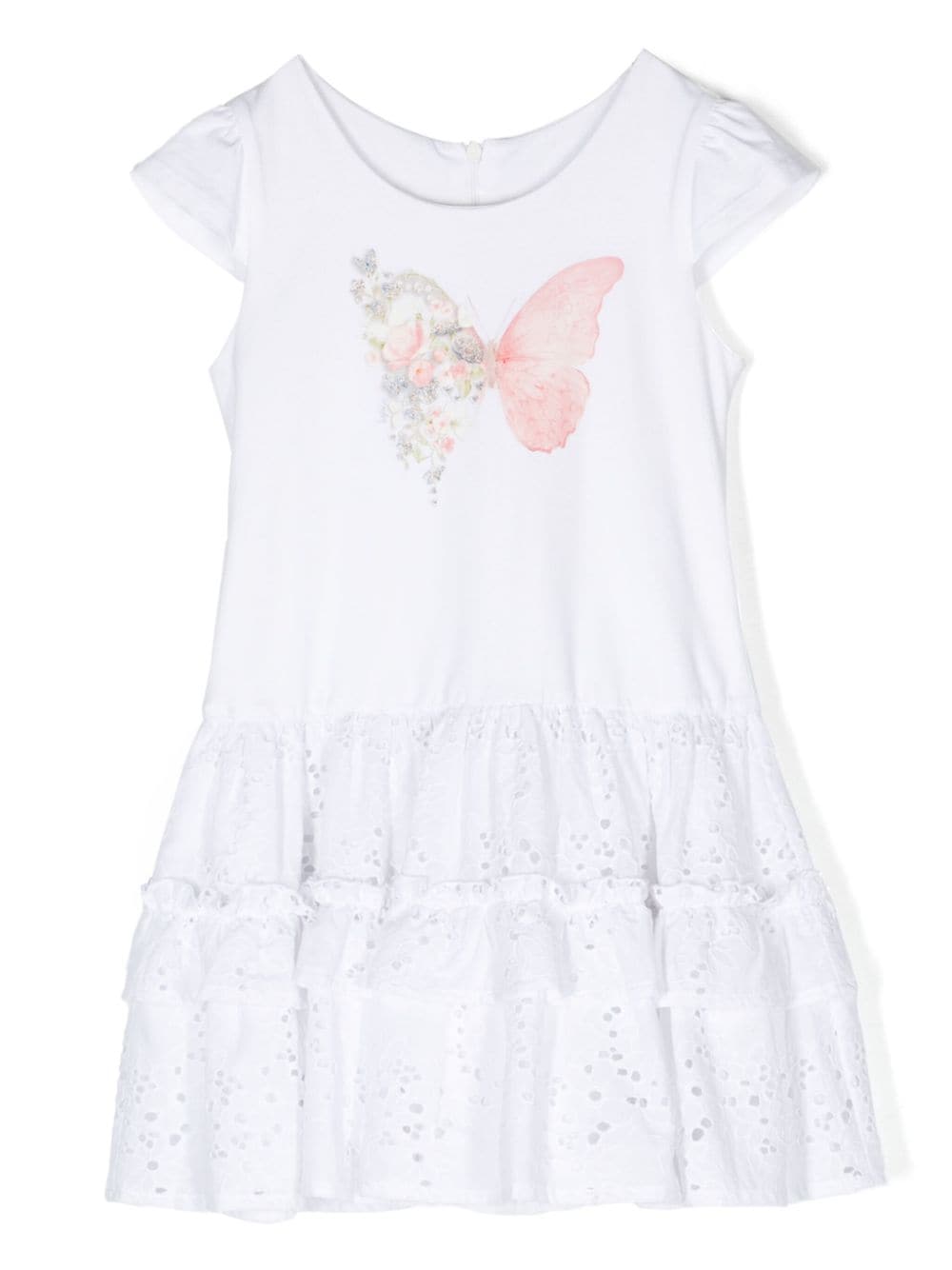 Lapin House butterfly-print panelled dress - White von Lapin House