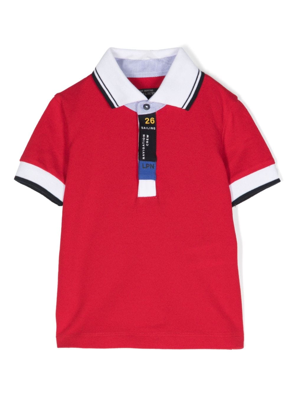 Lapin House contrasting-trim cotton polo shirt - Red