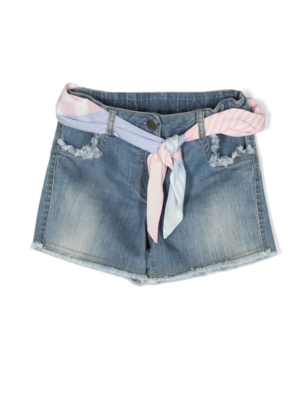 Lapin House distressed belted denim shorts - Blue von Lapin House