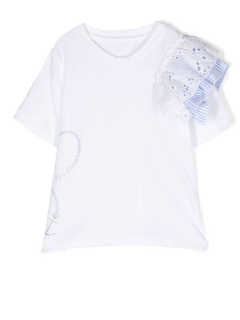 Lapin House embroidered sleeve T-shirt - White von Lapin House