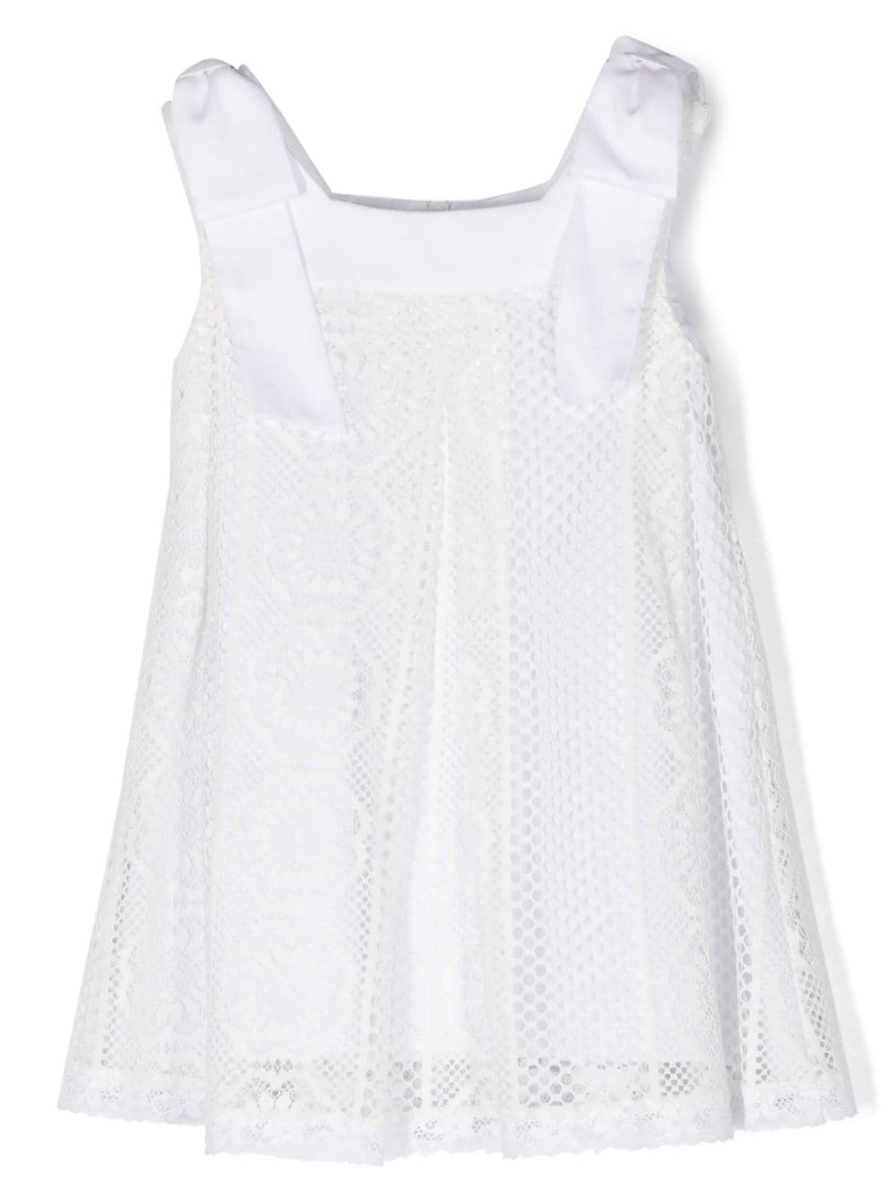 Lapin House floral-crochet babydoll dress - White von Lapin House