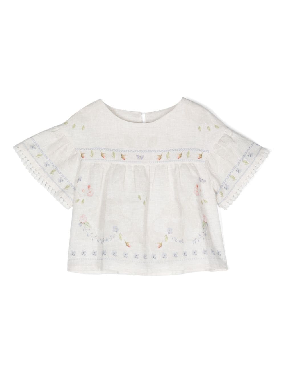 Lapin House floral-embroidered linen blouse - White von Lapin House