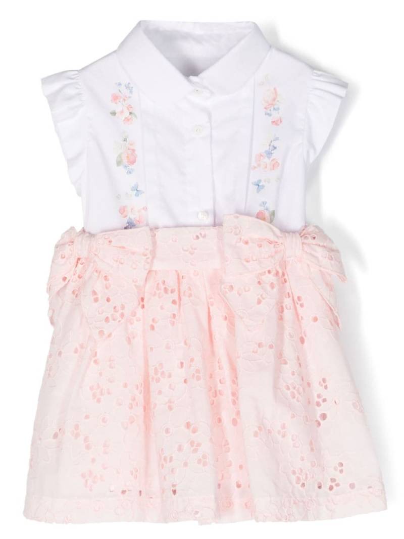 Lapin House floral-print broderie-anglaise dress - Pink von Lapin House
