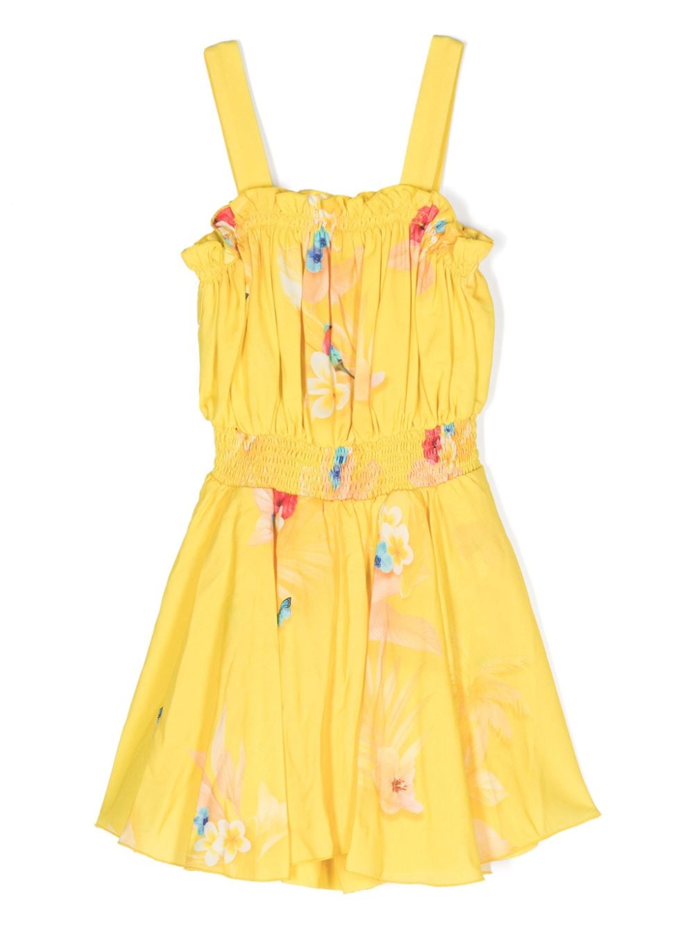 Lapin House floral-print draped playsuit - Yellow von Lapin House