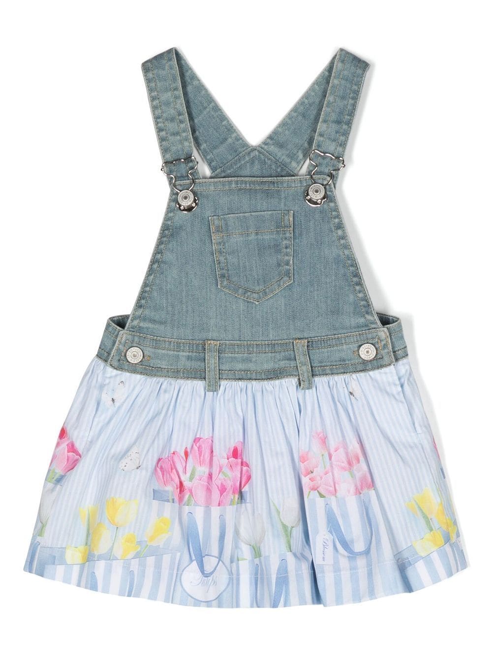 Lapin House floral-print dungaree dress - Blue von Lapin House
