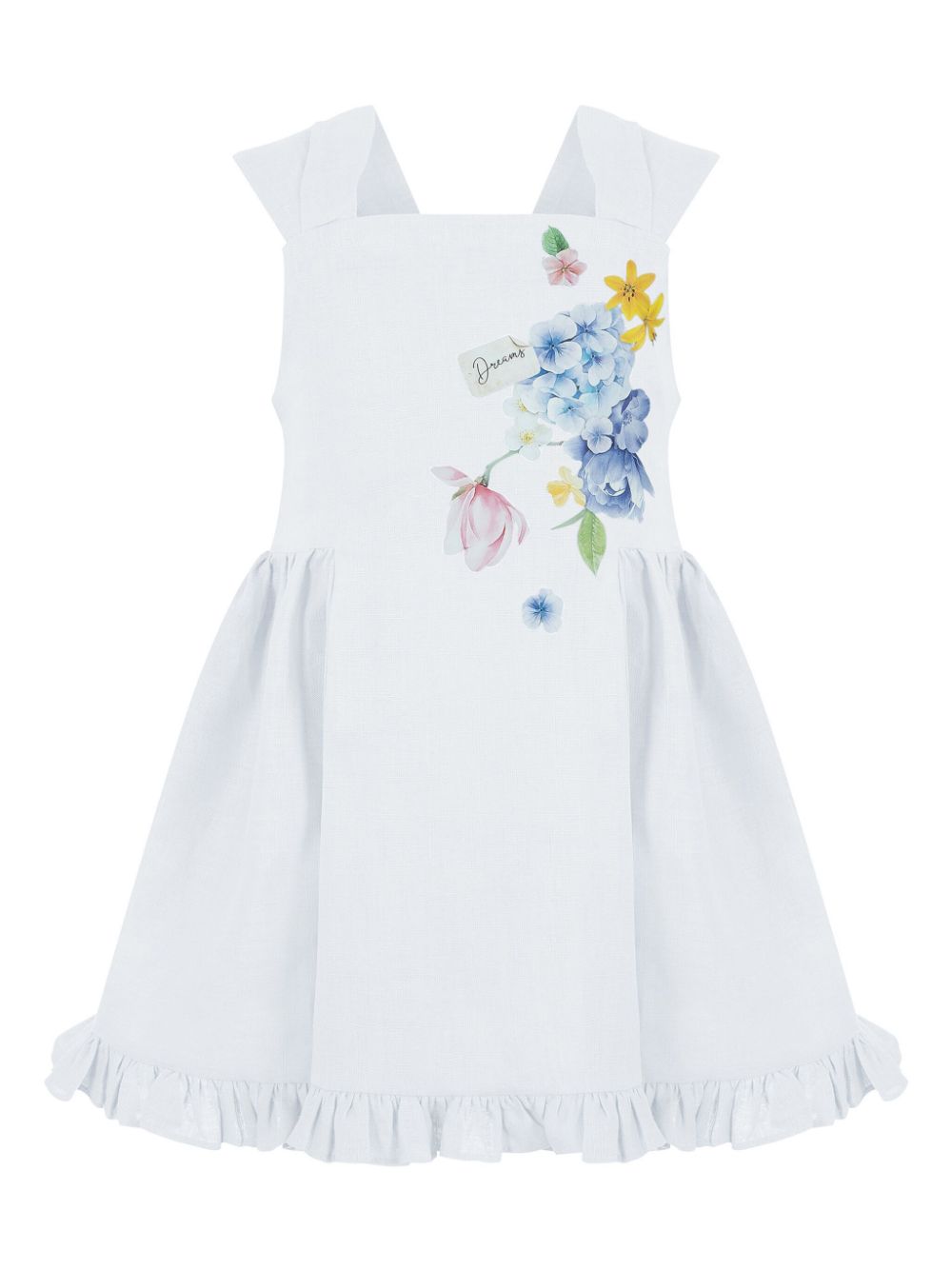 Lapin House floral-print linen dress - White von Lapin House