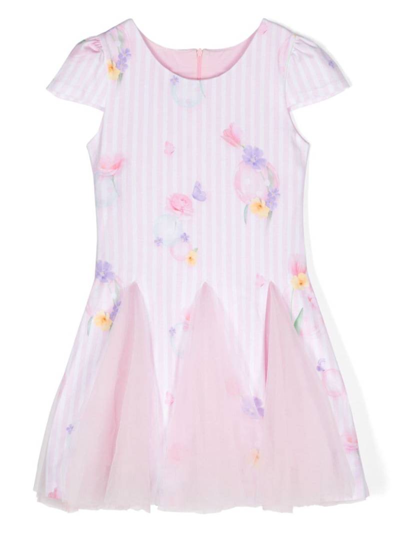 Lapin House floral-print panelled tulle dress - Pink von Lapin House