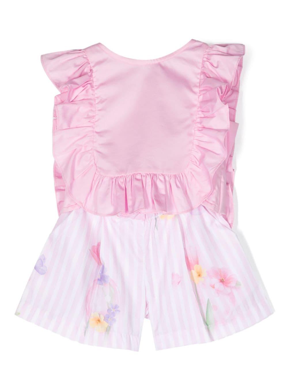 Lapin House floral-print ruffle-trim short set - Pink von Lapin House