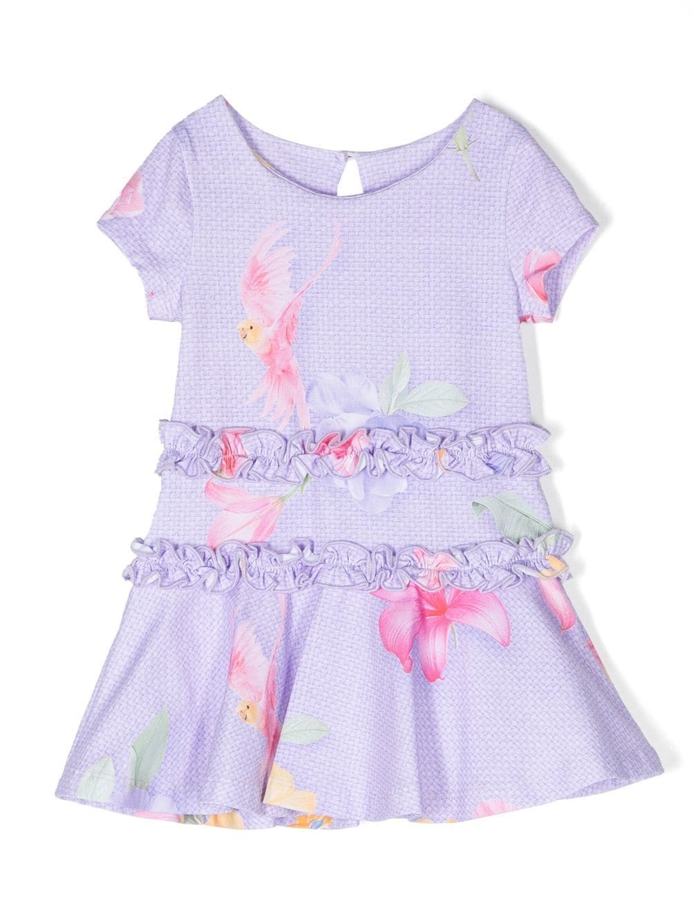 Lapin House floral-print ruffled dress - Purple von Lapin House