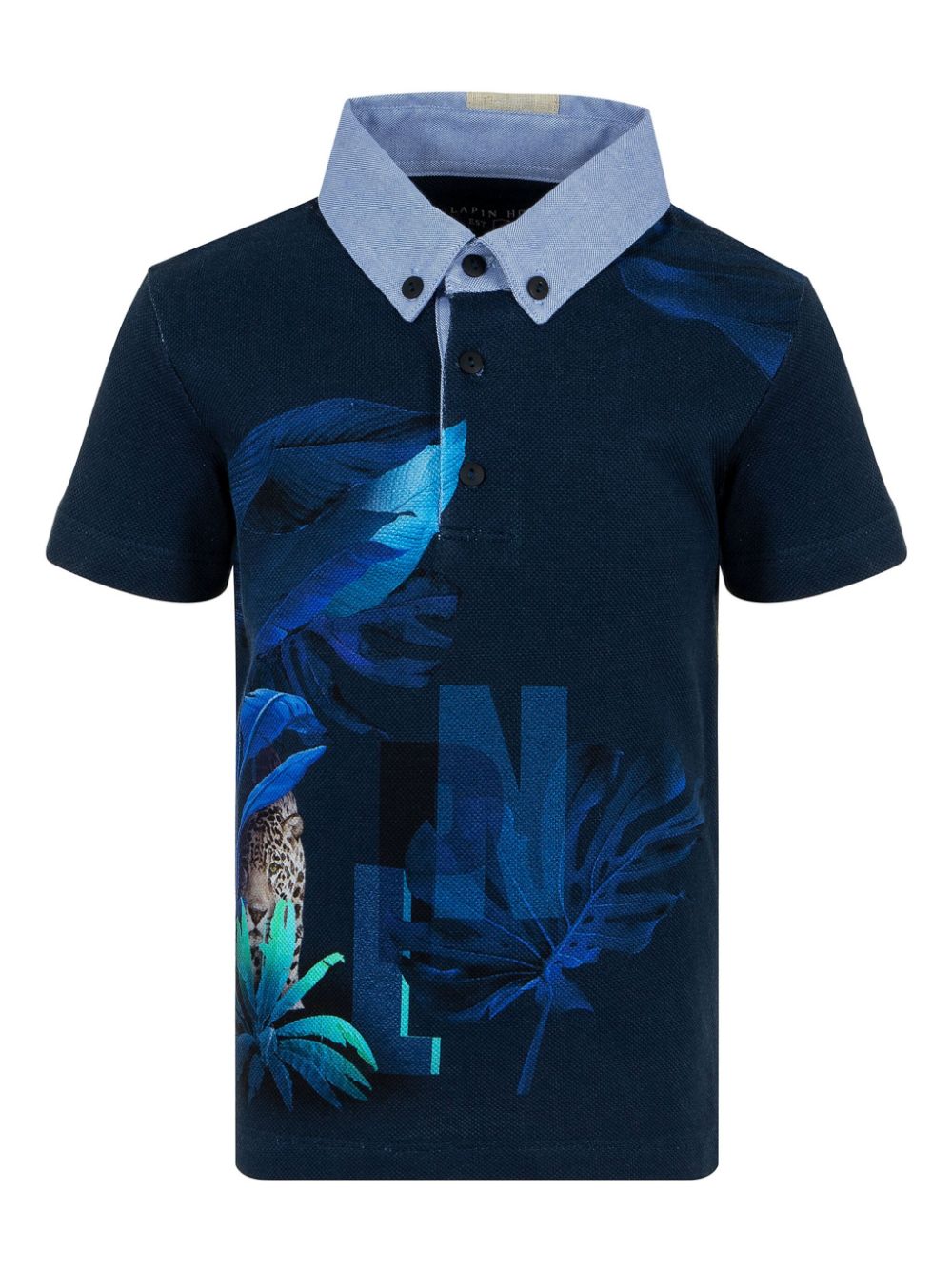 Lapin House graphic-print cotton polo shirt - Blue von Lapin House