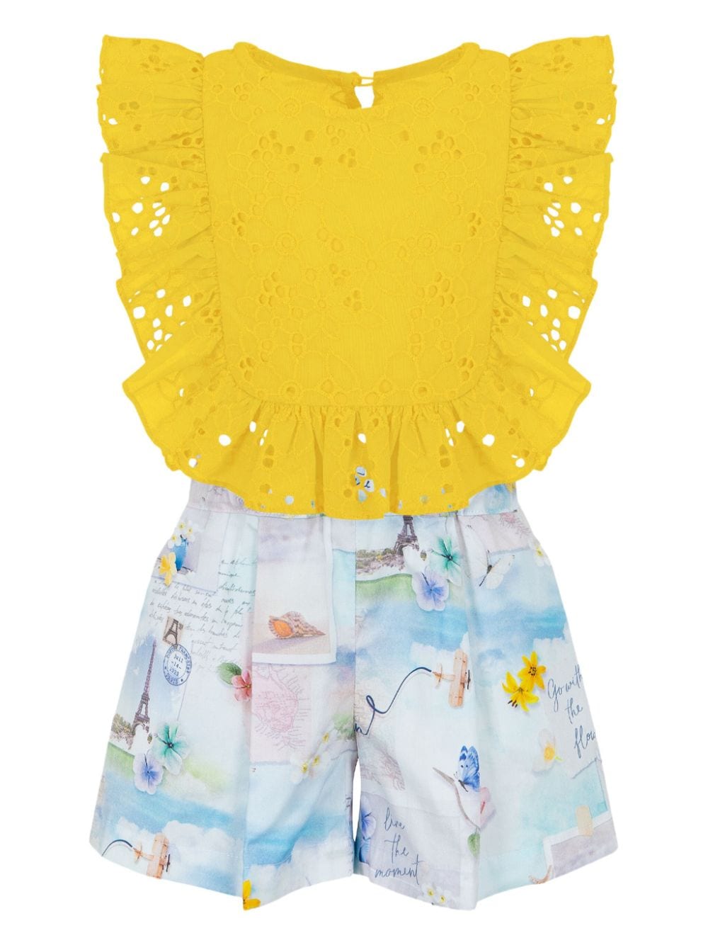 Lapin House graphic-print cotton shorts set - Yellow von Lapin House