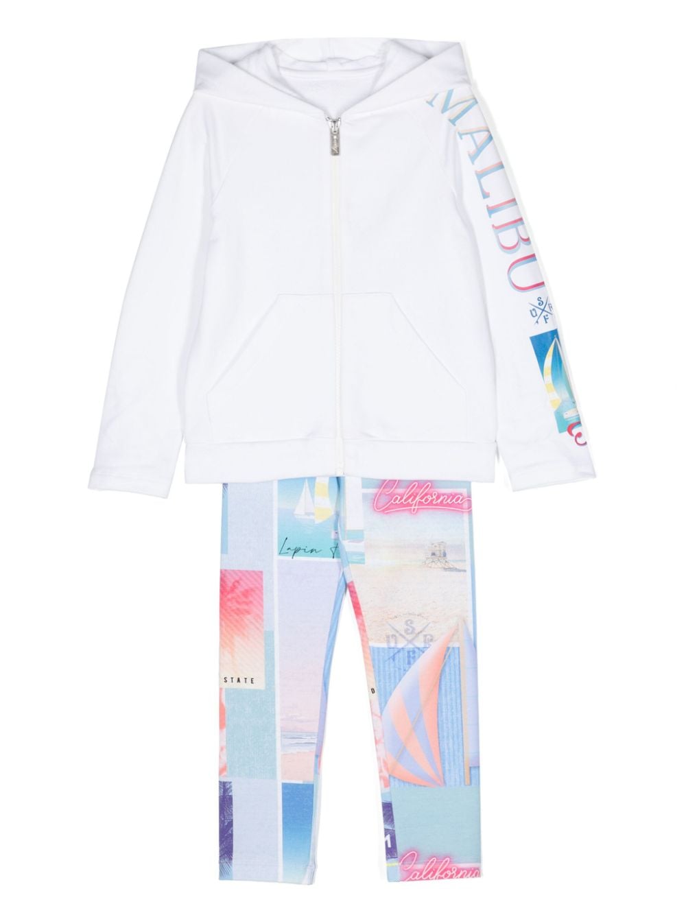 Lapin House graphic-print stretch-cotton tracksuit - White von Lapin House