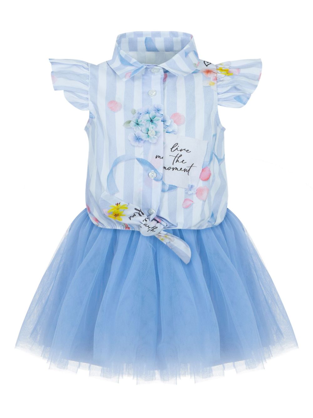 Lapin House layered striped tulle dress - Blue von Lapin House