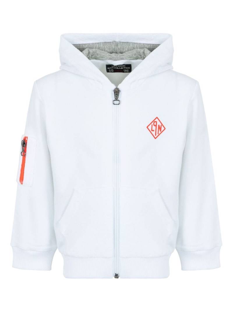 Lapin House logo-appliqué cotton hoodie - White von Lapin House